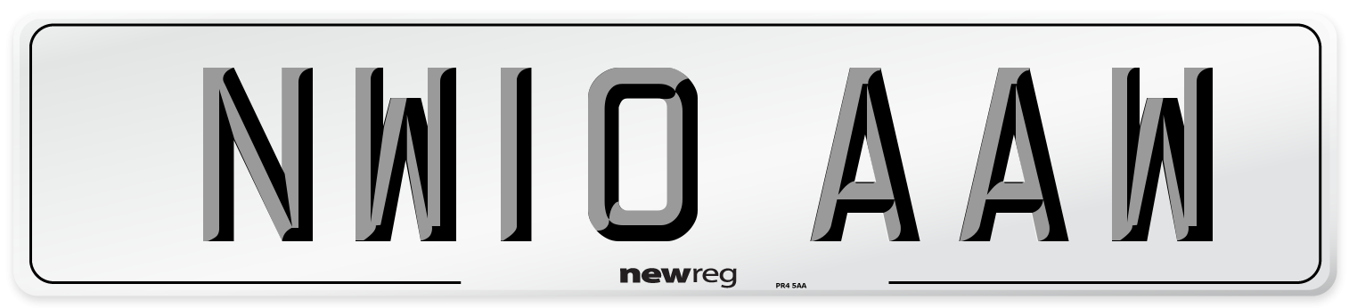 NW10 AAW Number Plate from New Reg